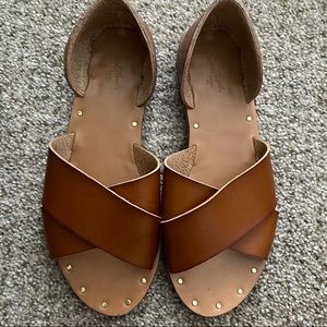 Faux leather sandals